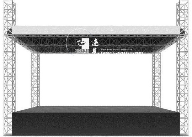 Aluminum square truss for gate box speaker lift truss system design