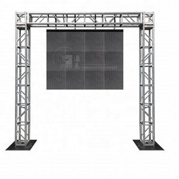 Aluminum square truss for gate box speaker lift truss system design