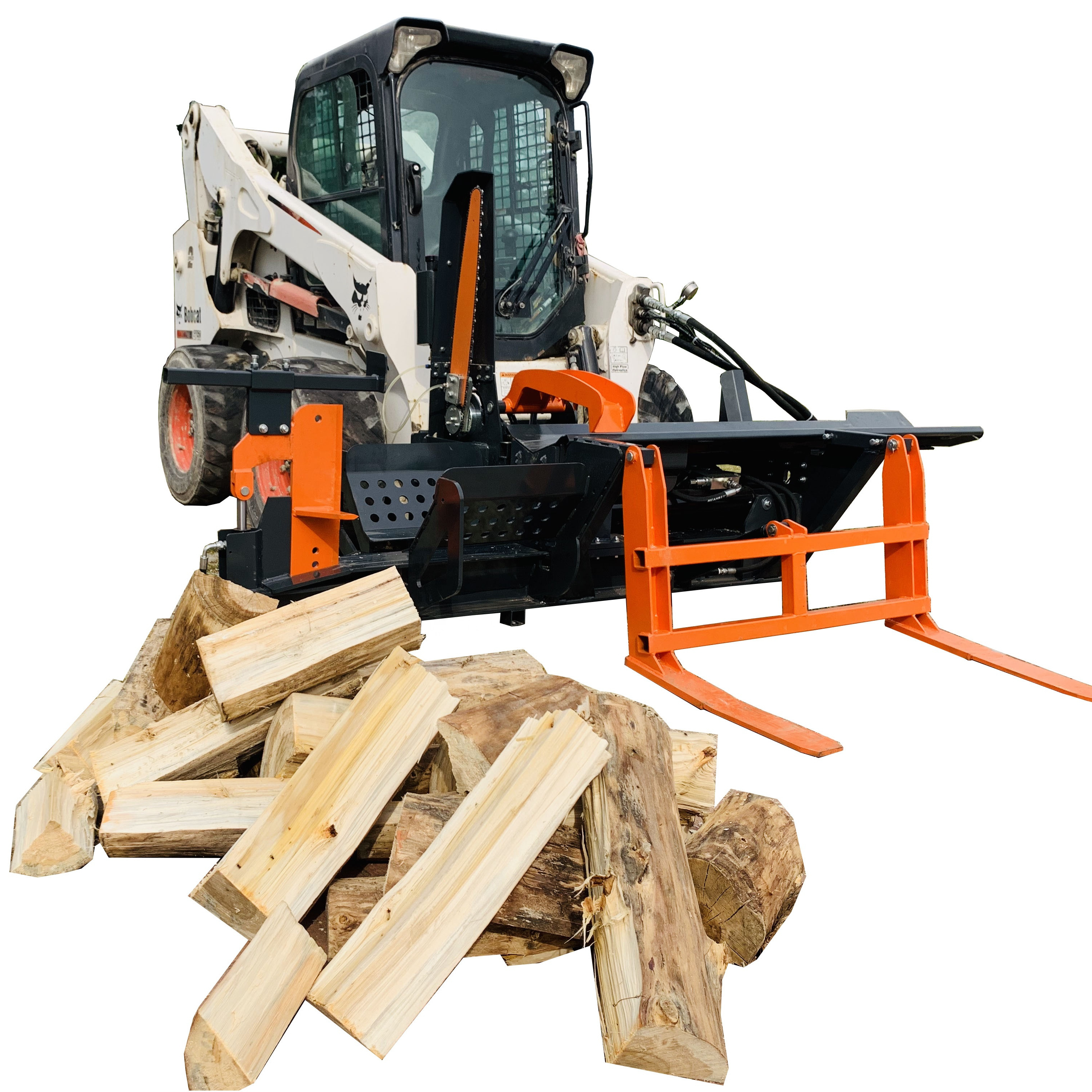 Rima Skid Steer Kindling Wood Log Hydraulic Motored Trees Cutting Splitting Power Track Log Splitter For Woodworking