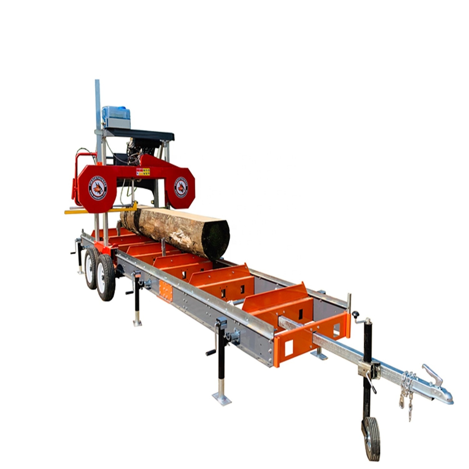 Rima Petrol 27HP Sawmill Log wood Cutter Machine Horizontal Portable Sawmill Trailer Band saw machine Portable sawmill For sale