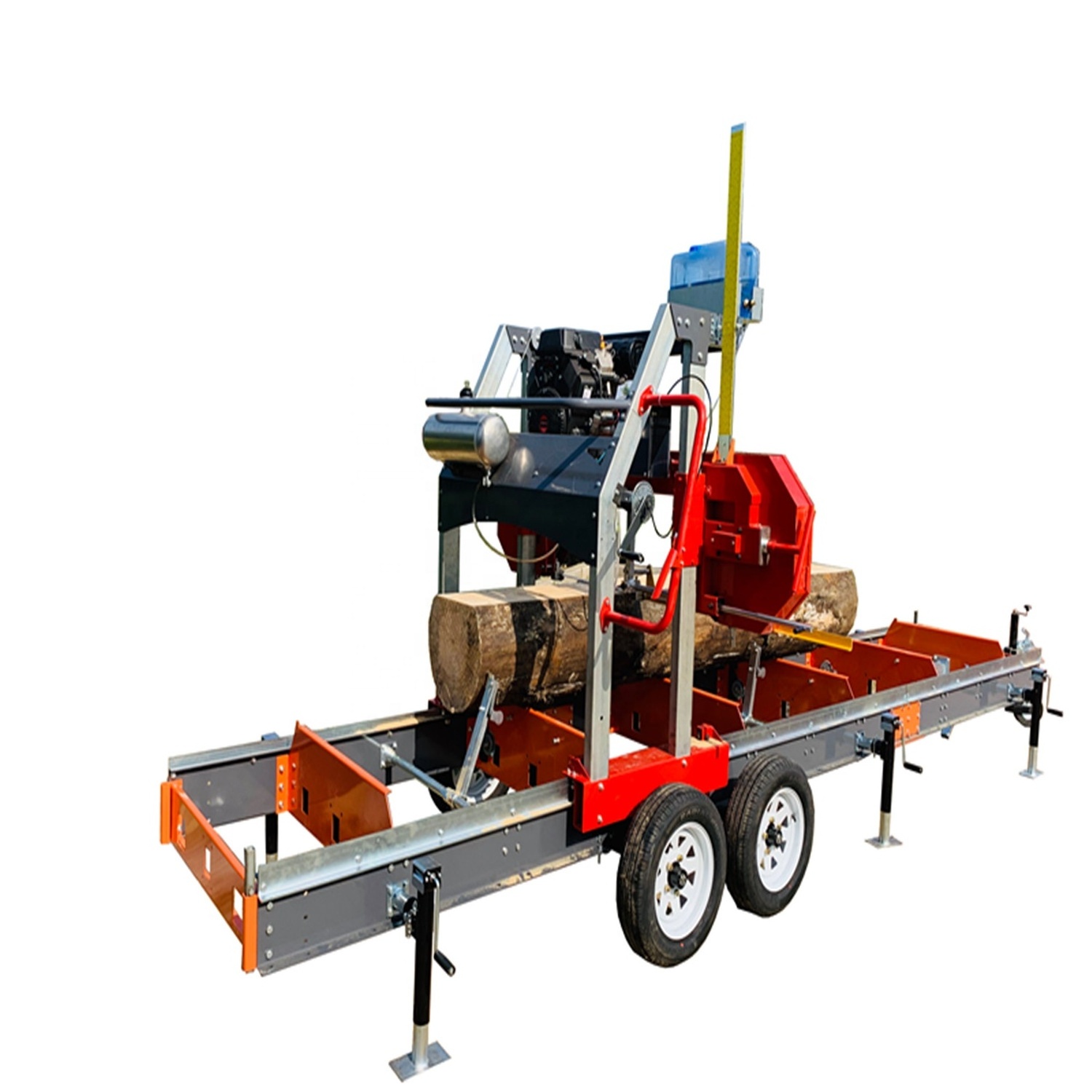 Rima Petrol 27HP Sawmill Log wood Cutter Machine Horizontal Portable Sawmill Trailer Band saw machine Portable sawmill For sale