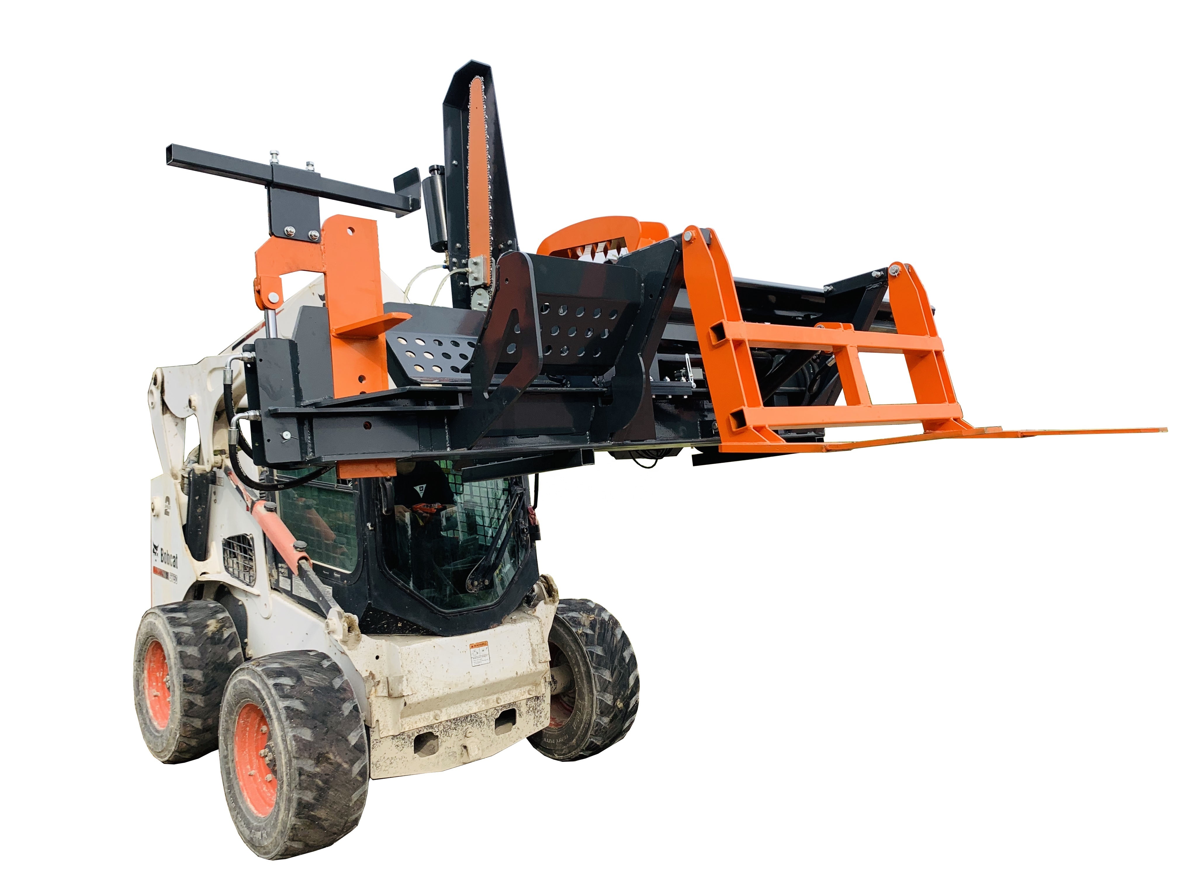 Rima Skid Steer Kindling Wood Log Hydraulic Motored Trees Cutting Splitting Power Track Log Splitter For Woodworking