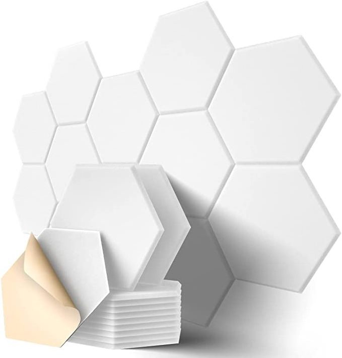 New Self-adhesive Hexagon Polyester Fiber Sound-Absorbing Panel Hexagon Pet Felt Sound proof Wall Panels Acoustic Panels