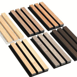 Eco Friendly natural oak acoustic slat wall panels MDF acoustic panel wooden veneer wood panel for Interior Wall And Ceiling