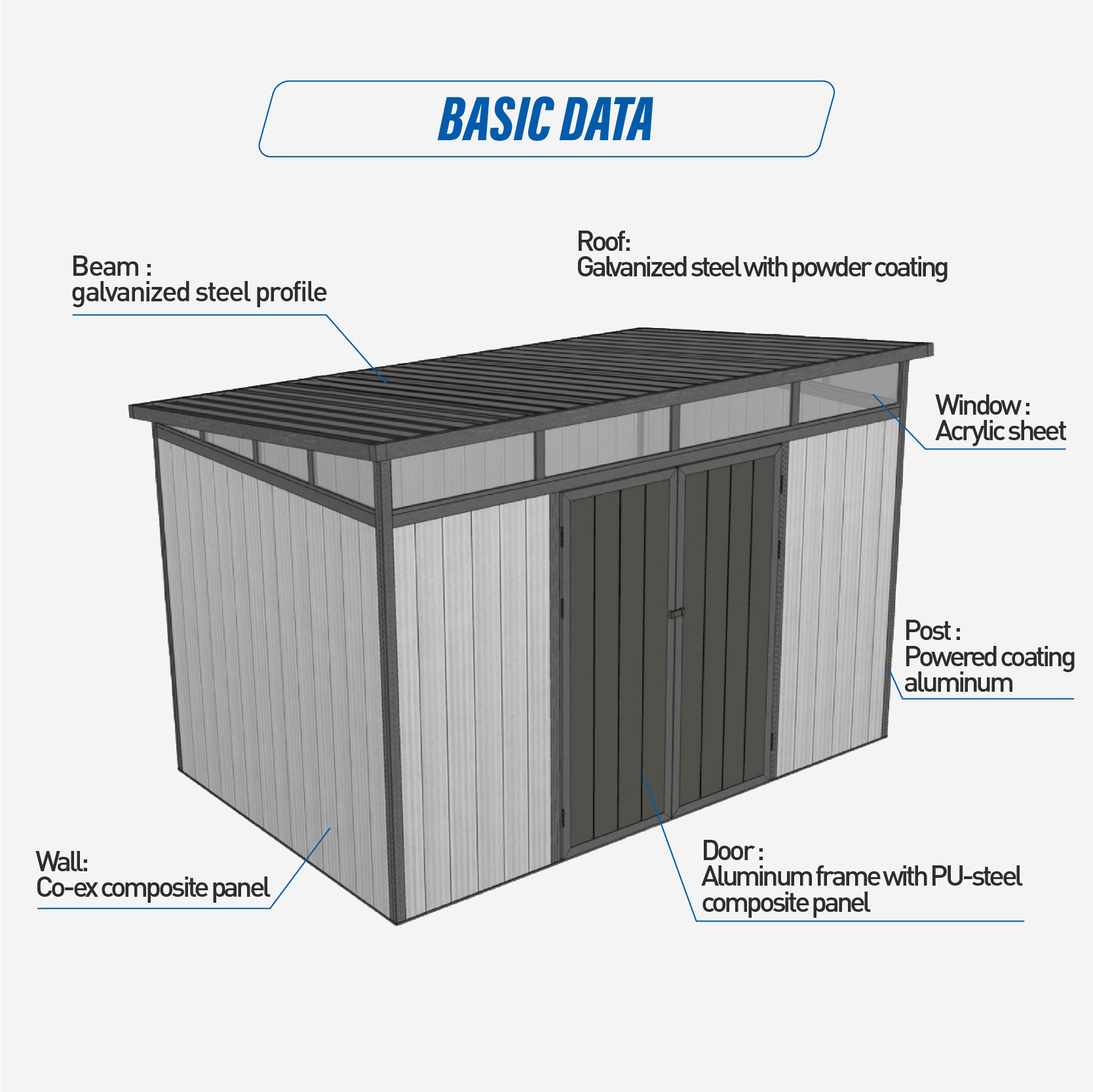 D2833 3M*3M High Performance Metal Tools Storage Shed Green Waterproof Steel Wood Home Garden Shed sheds storage outdoor