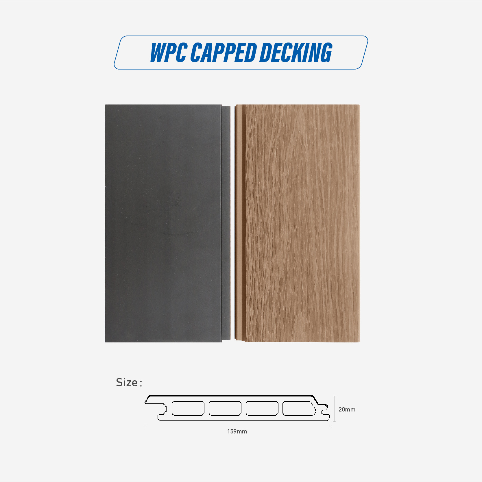 Co-extrusion Wooden Grain Exterior wpc ceiling panel modern decorative wpc siding wood plastic composite wall panel