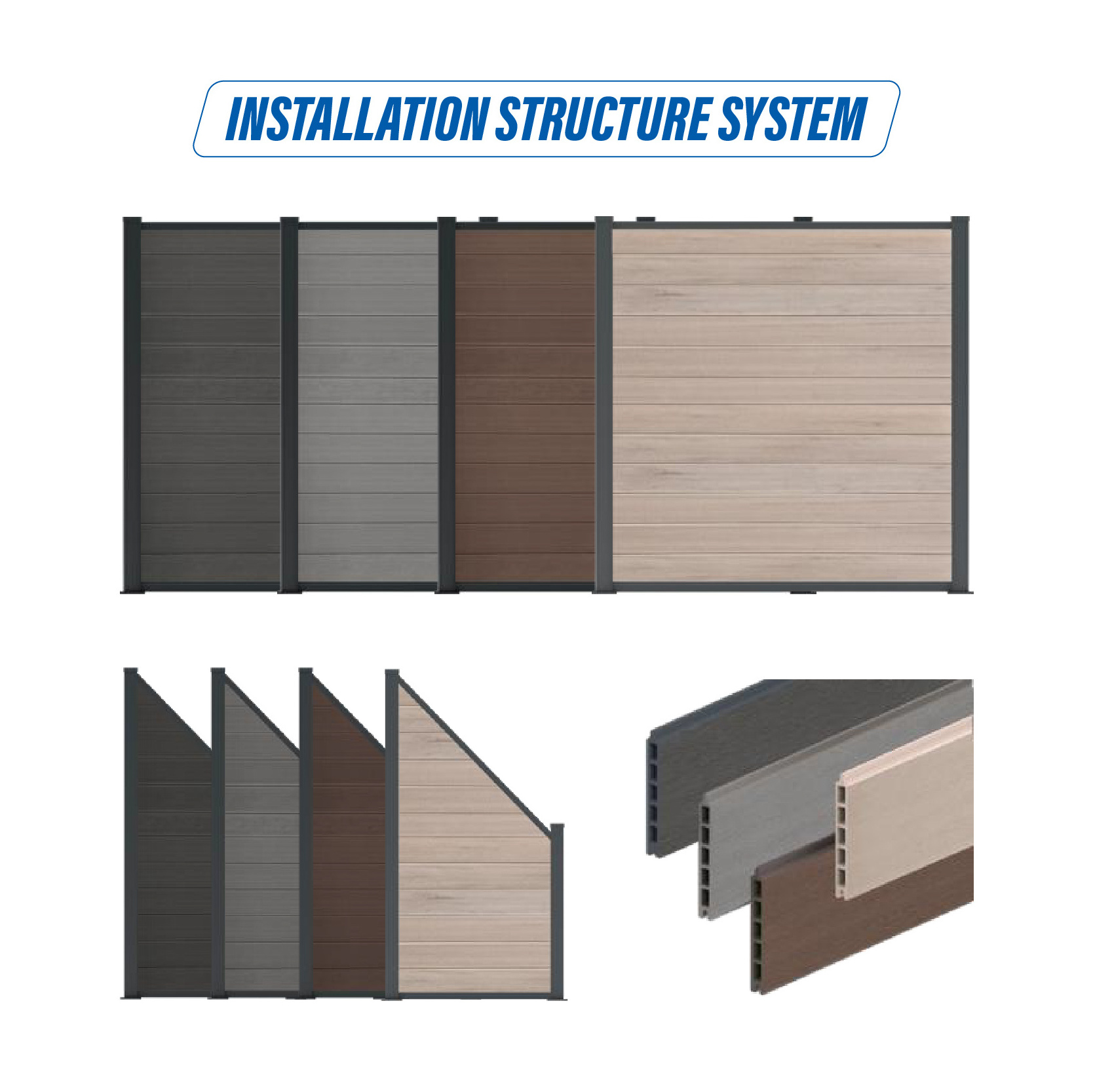 FORESTAR OEM/ODM outdoor wpc fence easy installation 1.8m * 1.8m co-extrusion home garden fence boards wpc fence panels