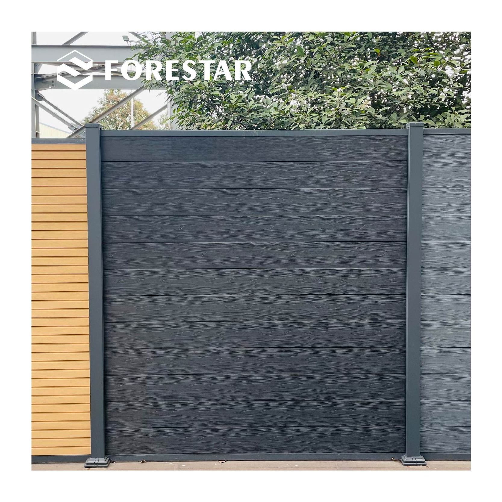 New metal fence panels aluminum wpc Wood Plastic Composite Panel Fence and gates for houses  courtyard wpc fencing panel