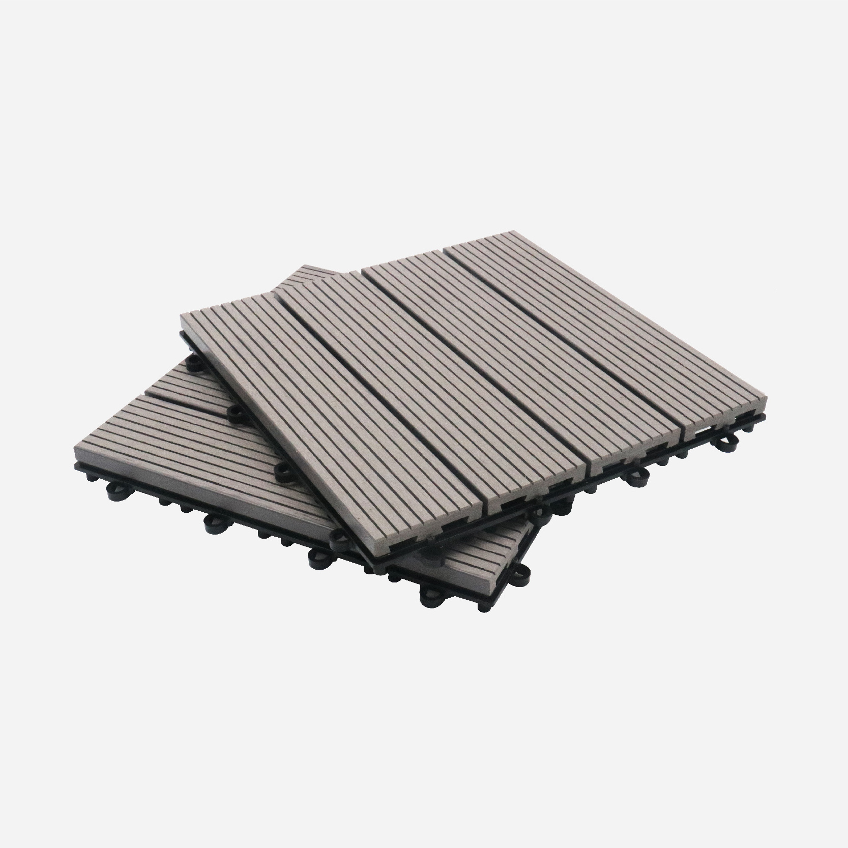 Wpc Tiles 300x300mm  Wood Flooring Wood Plastic Composite Wood 3D Grain Deck Outdoor Garden Flooring Embossed