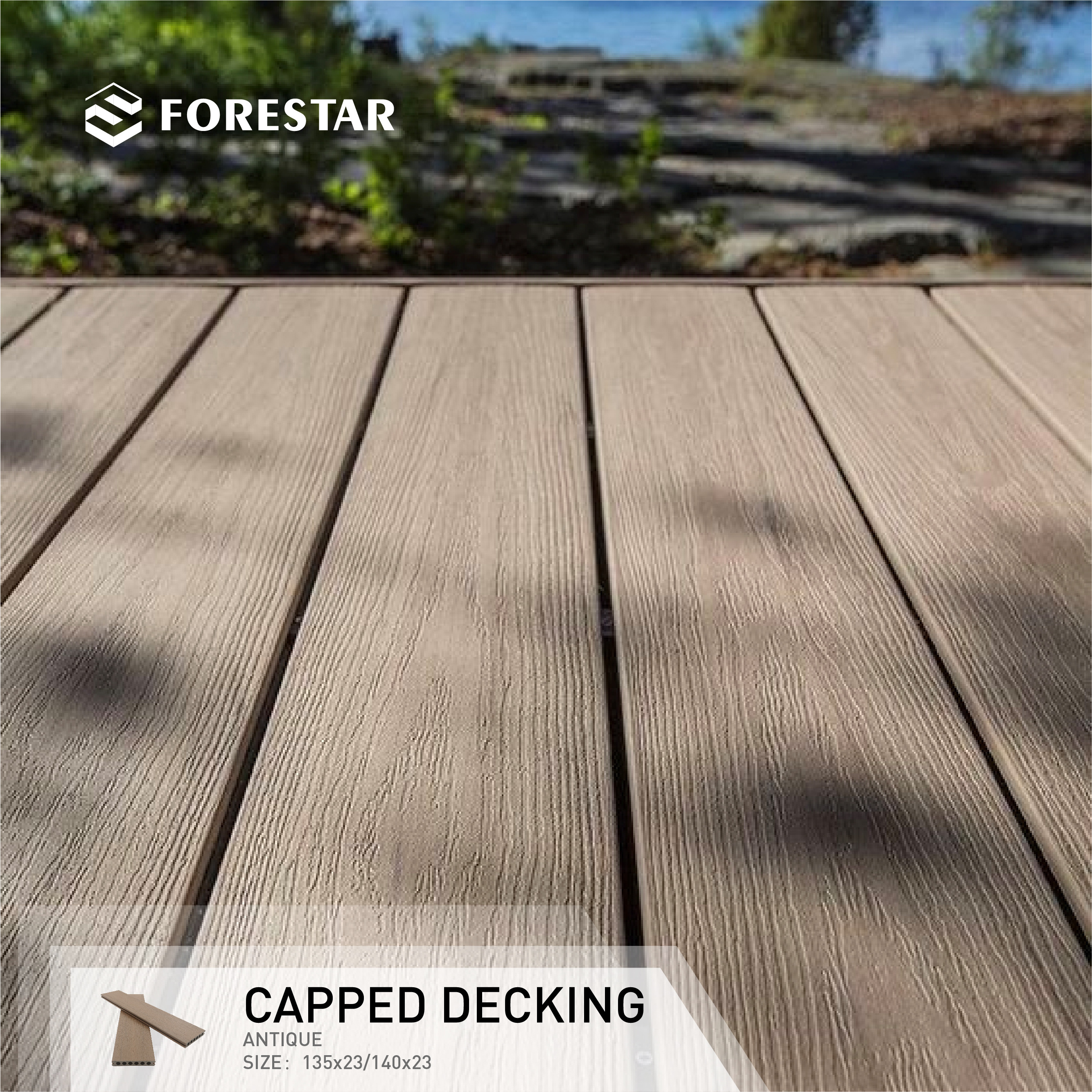 maintenance-free wood plastic composite solid deck flooring for exterior decoration wpc composite decking