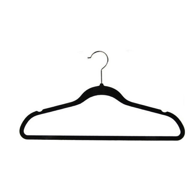 Velvet Hangers 10 Pack Black Color Thin Non Slip Space Saving Coat Hangers Chrome Hook