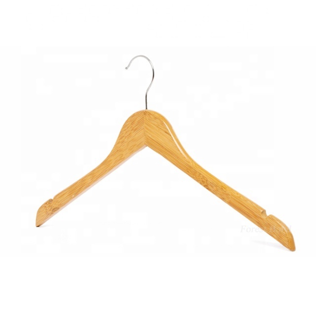 Wood Hangers Eco-friendly Customized Bamboo Coat Top hanger Shirt Jacket Hangers for clothes