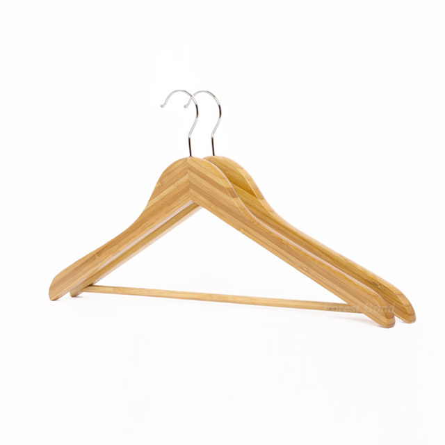 Wood Hangers Eco-friendly Customized Bamboo Coat Top hanger Shirt Jacket Hangers for clothes