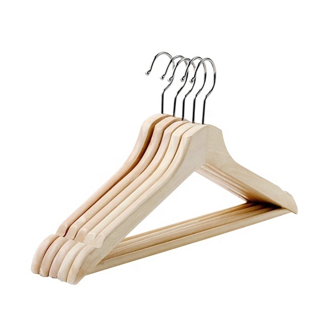 Eucalyptus Wood Garment Hanger Natural Color Customized Clothes Wooden Space Clothing Hanger