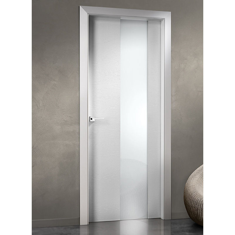 Interior Modern Office White Wood Framed Door with Glass