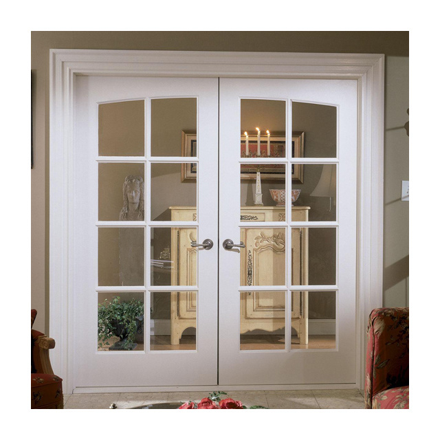 Forest Bright European Style Double Glass Doors , Common Arch Pair Double Glazed French Doors