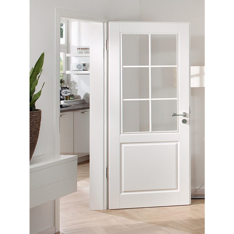 White Frosted Window Glass Bifold Door, Interior Fancy French Door