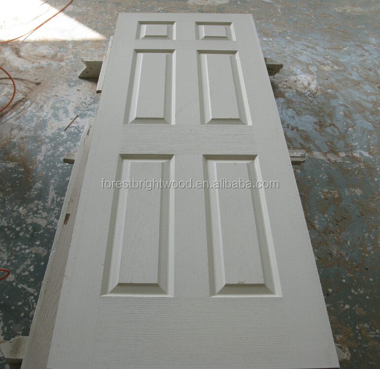 6 Panel White Grained Bi-Fold Bi-fold Closet Door