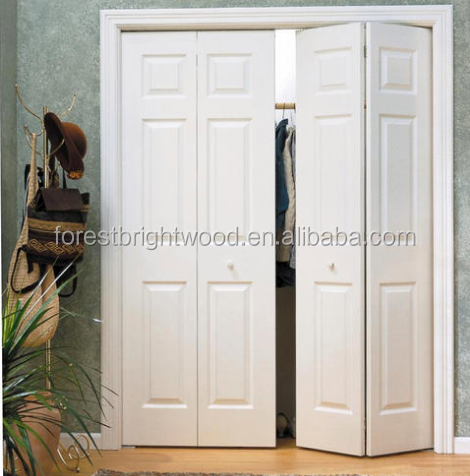 6 Panel White Grained Bi-Fold Bi-fold Closet Door