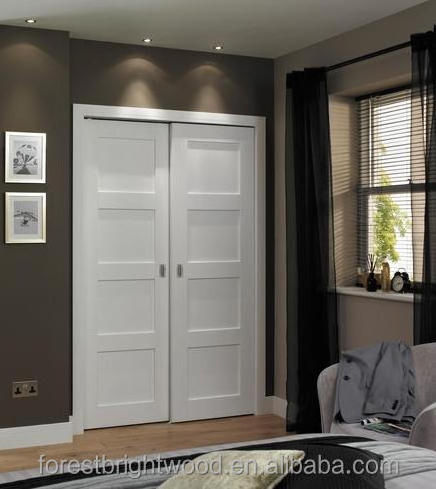 White Painted Classic Luxury Double Leaf Wooden Solid Door