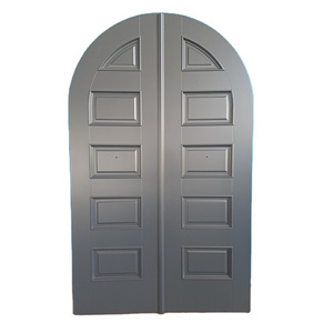 Exterior Arched Solid Hardwood Double Entry Door For House, Villa