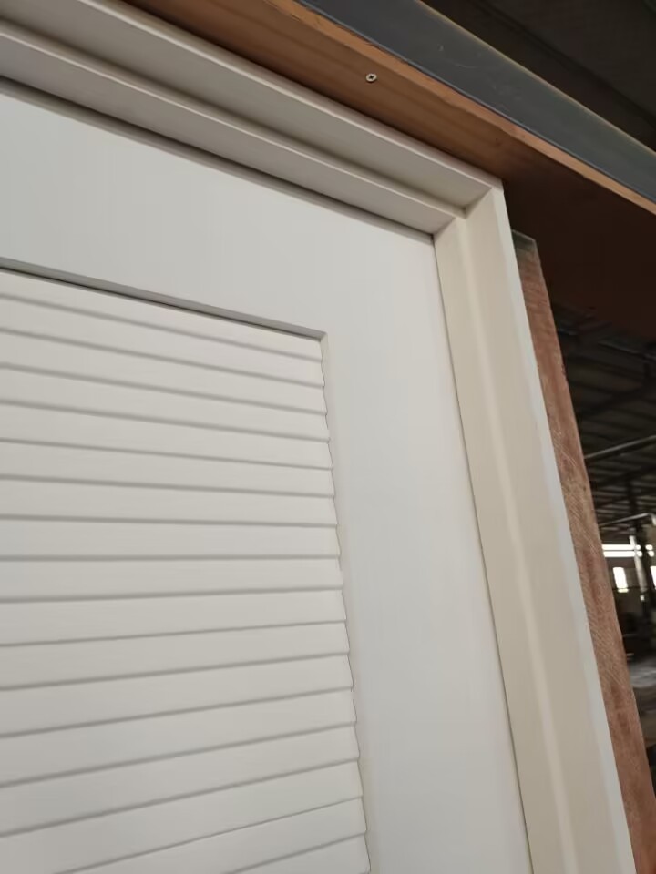 White louver closet hotel double swing louver wood door