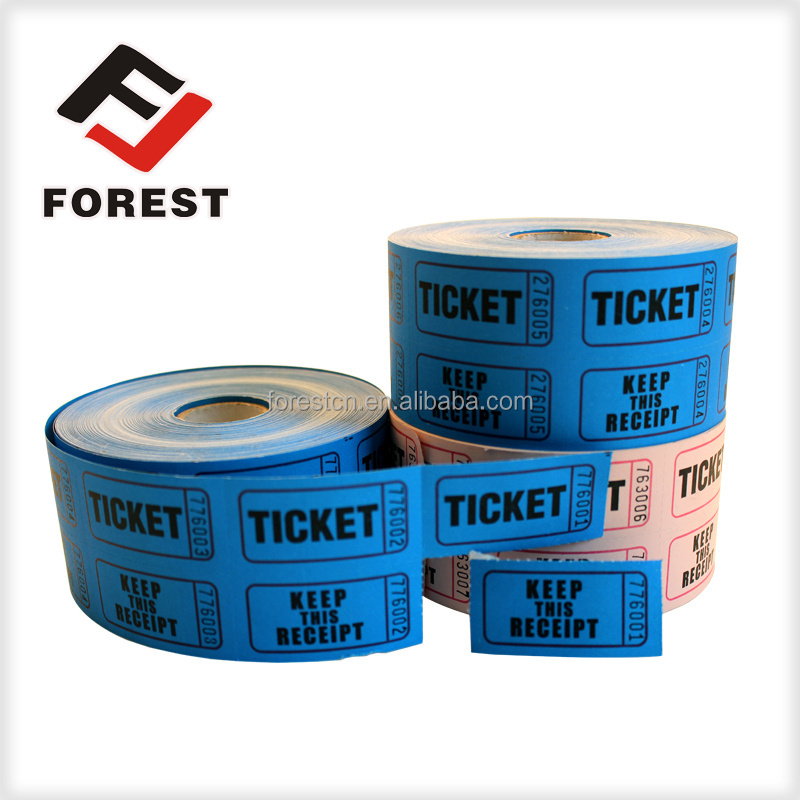 raffle ticket/coupon ticket roll paper, printing redemption ticket roll