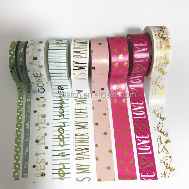 stamping gold washi tape wholesale for DIY Decoration