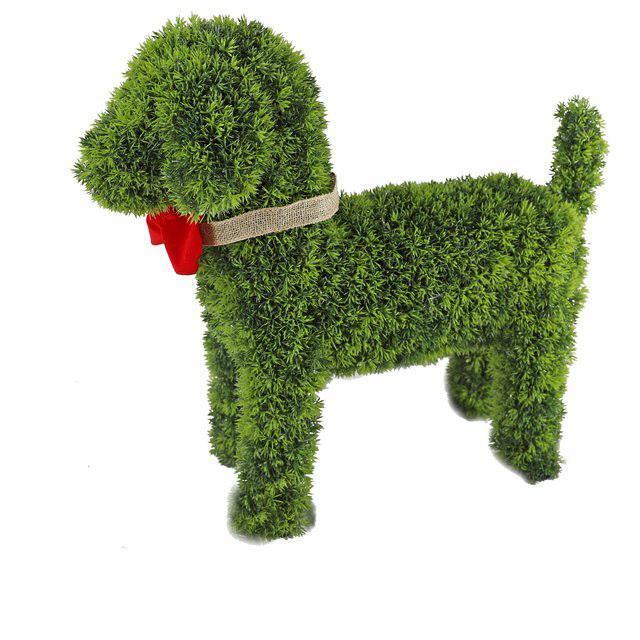 Artificial grass animal Dog Topiary Gree Figure Landscape Sculpture 43cmCovered with Artificial Grass