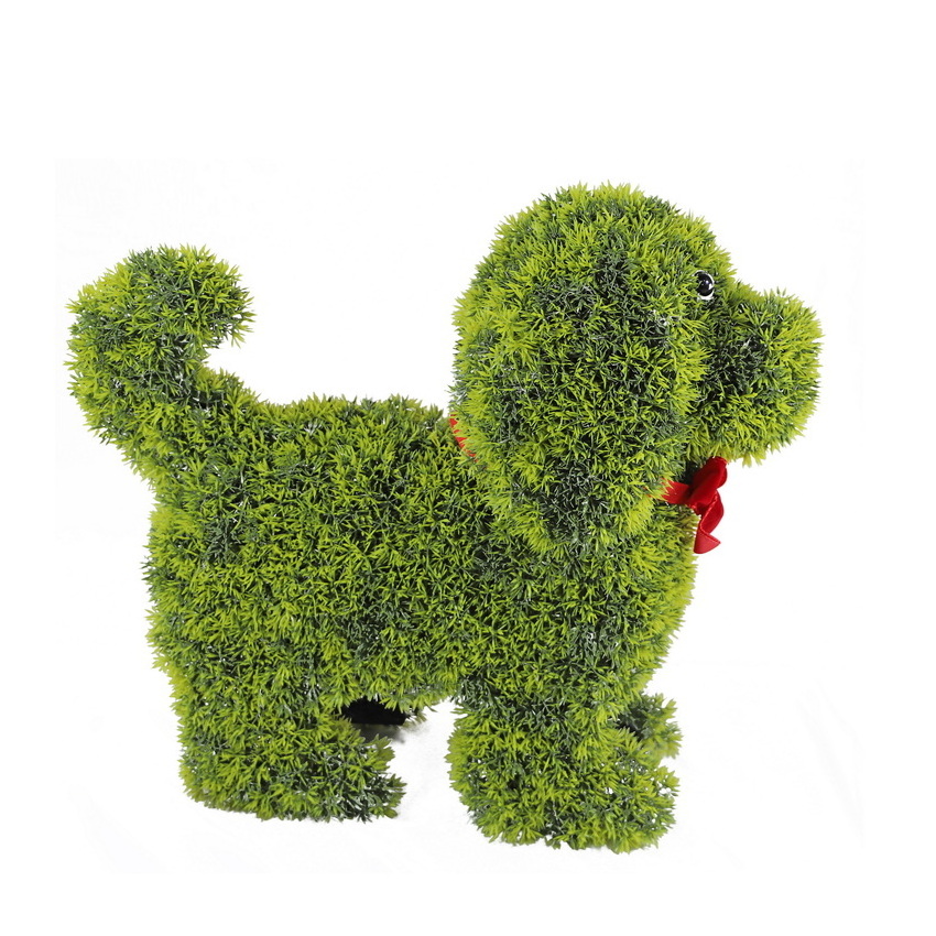 Artificial grass animal Dog Topiary Gree Figure Landscape Sculpture 43cmCovered with Artificial Grass