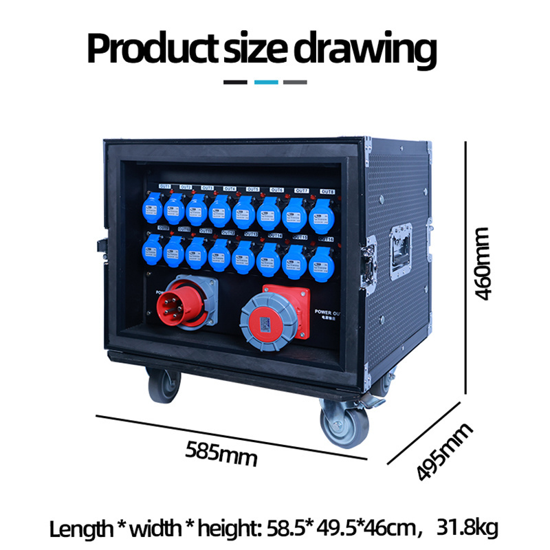 Waterproof 16Ch Output 3 Phase Power Distribution Box For Audio Systems With Professional Technical Support