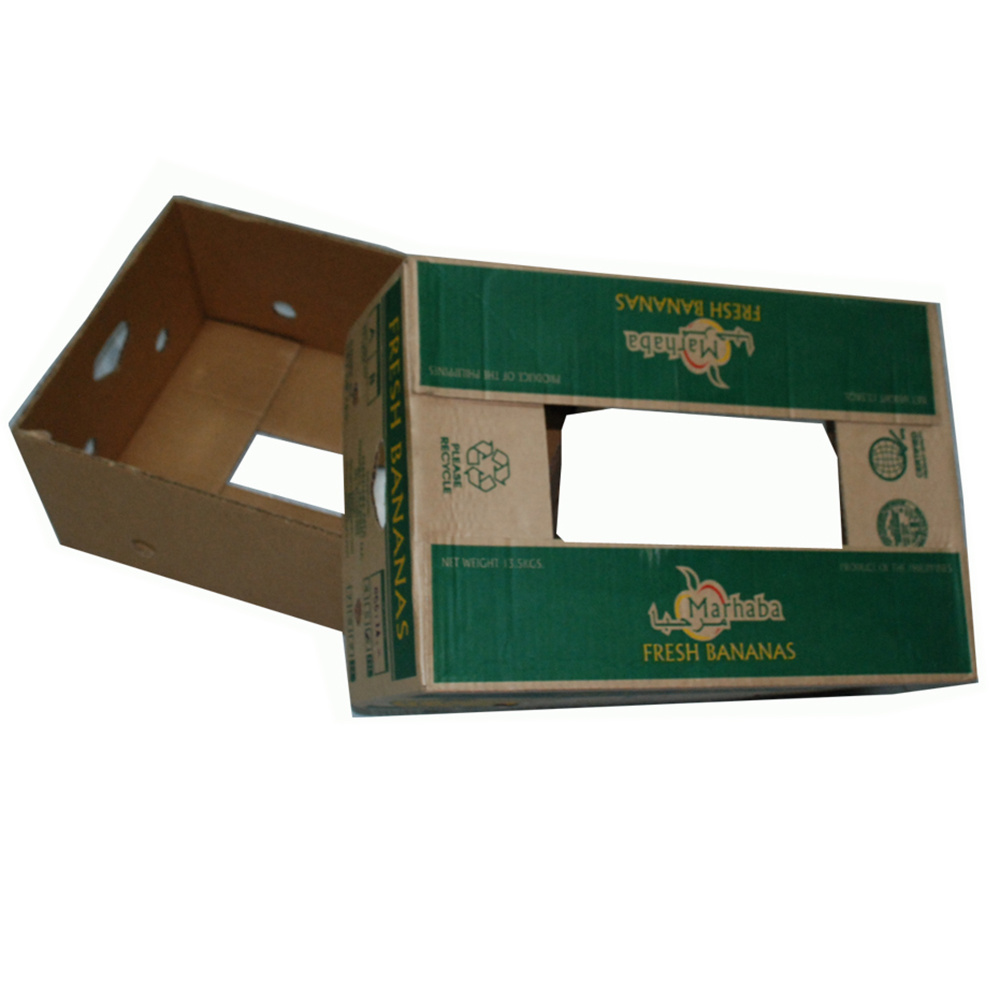 Custom design printed foldable corrugated cardboard paper banana fruit box