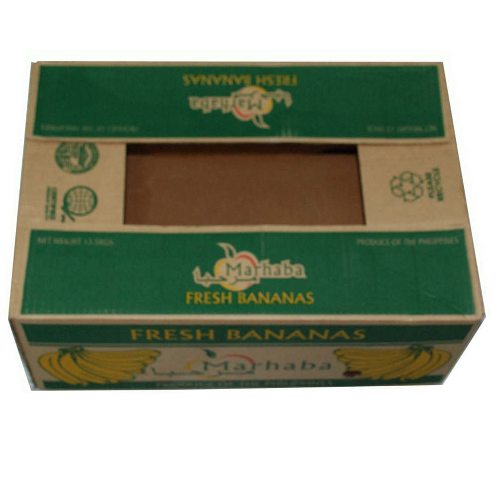 Custom design printed foldable corrugated cardboard paper banana fruit box