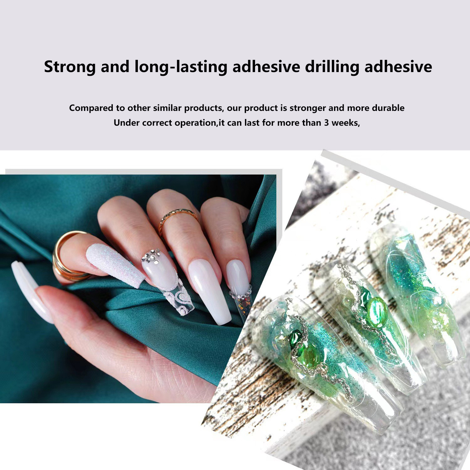 Rhinestone For Nails Glue Gel Kit ,Clear Tube Stick Diamond Gem-on Gel,Rhinestones for Nails Super Strong Adhesive Bling Gel.