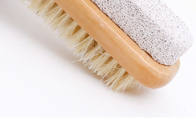 Foot Natural Bristle Brush & Pumice Stone Combo Rope wooden handle - Exfoliator Pedicures Calluses Remover Elbow Scrubber