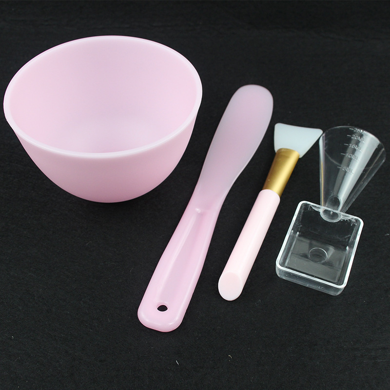 Facial Mask Mixing Bowl Set, DIY Silicone Facial Mask Mixing Tool with Mask Bowl Brushes Stick Spatula and 2 in 1 Measuring Cup