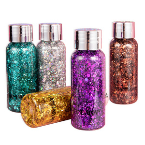 Shiny High Gloss face body glitter gel,Face Chunky Glitter Sequin,Glitter Glue for Face Makeup Eye Lip Hair Nail Sparkling