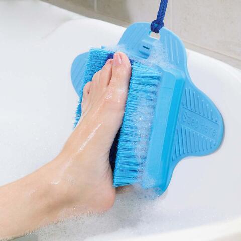 Foot Scrubber for Shower with Pumice Stone, Brush Foot Cleaner, Foot Exfoliator with Floor Suction Cup Dead Skin & Callus