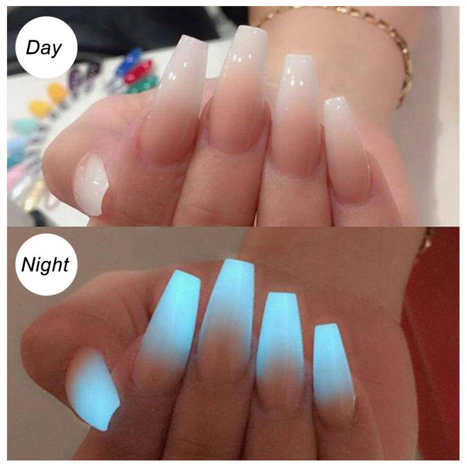 Neon Phosphor Powder Nail Glitter Powder 13 Colors Dust Luminous PiGMent Fluorescent Powder Nail Glitters Glow in