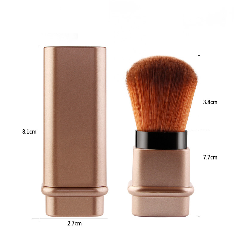 Round Retractable Blusher Makeup Brush,Face Blush Liquid Powder Foundation Brush Cosmetic Face Blending Tool