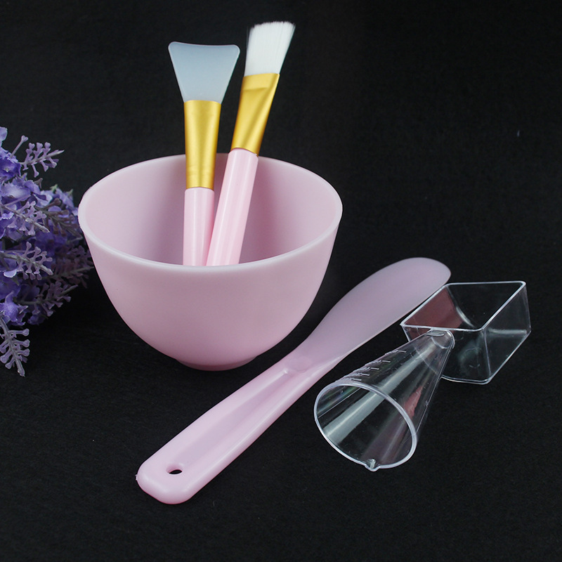 Facial Mask Mixing Bowl Set, DIY Silicone Facial Mask Mixing Tool with Mask Bowl Brushes Stick Spatula and 2 in 1 Measuring Cup