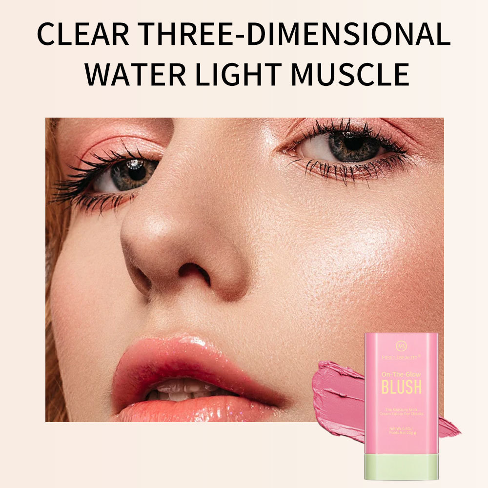 Multi-Use Makeup Blush Stick, Soft Cream Blush Stick Waterproof Hydrating Solid Blush Stick,Suitable for All Skin