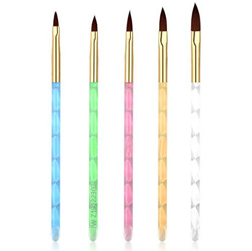 OEM 5Pcs Uv Gel Acrylic Nail Brush Set for Nail Art Tips Builder and Nail Painting, Kolinsky Sable Acrylic