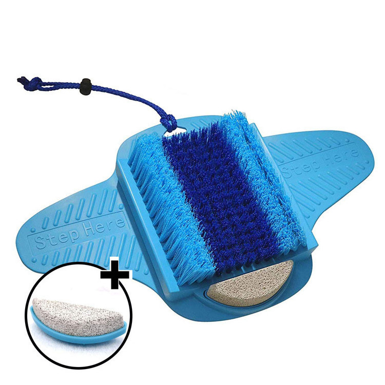 Foot Scrubber for Shower with Pumice Stone, Brush Foot Cleaner, Foot Exfoliator with Floor Suction Cup Dead Skin & Callus