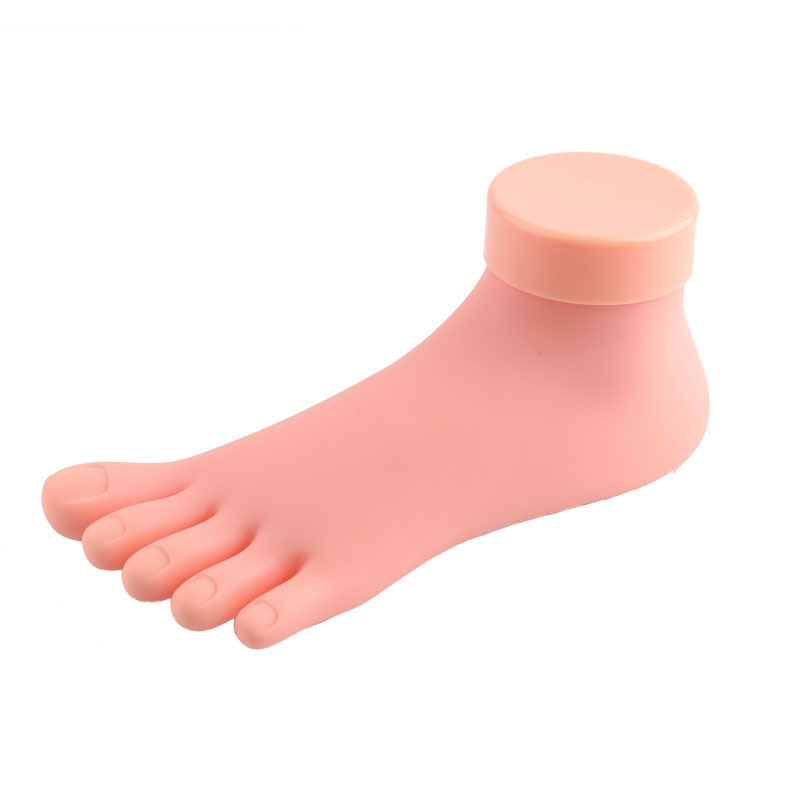 Practice Fake Foot Model Flexible Movable Soft Silicone Prosthetic Manicure Tool for Nail Art Training Suitable for beginners