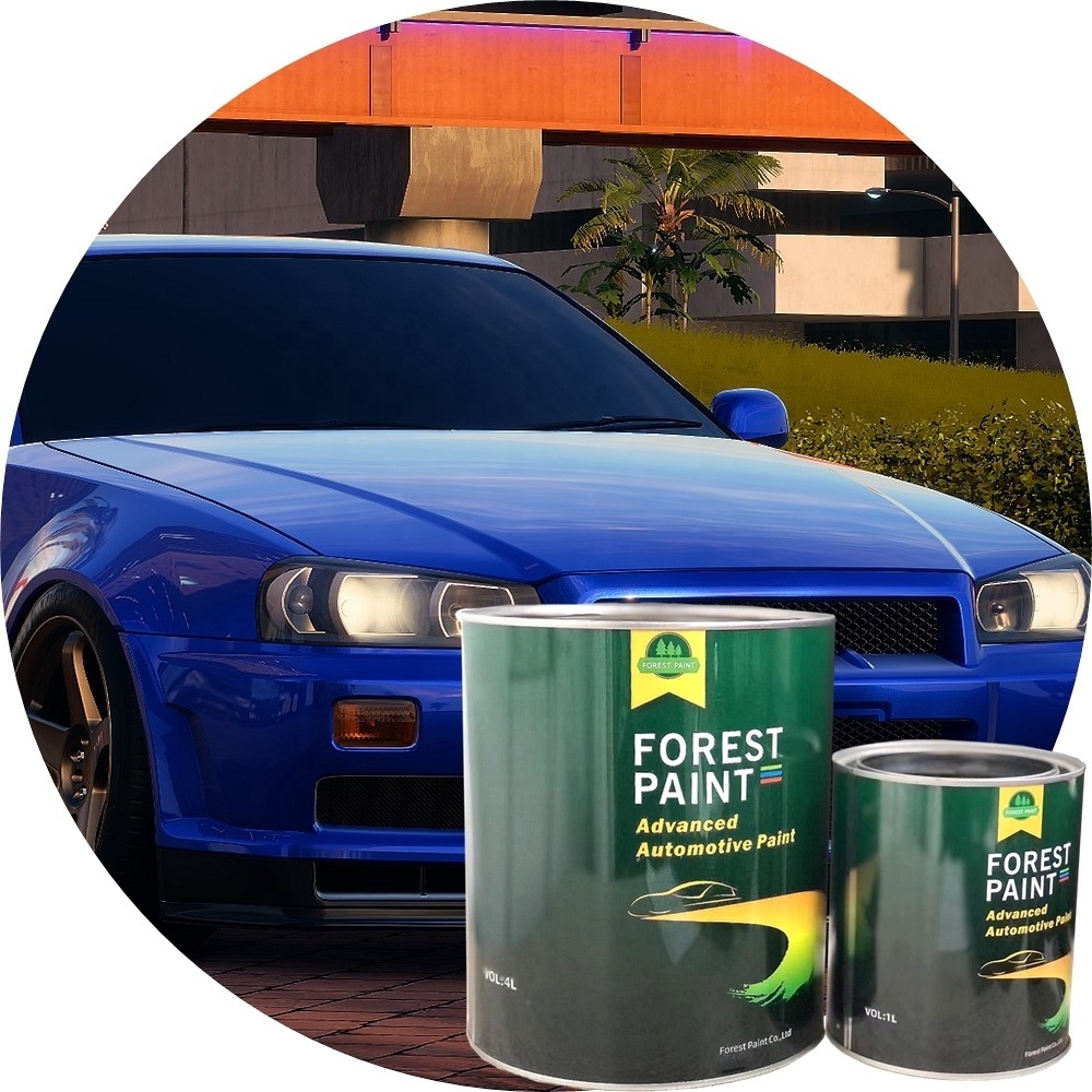 FOREST Anti UV 2K Clear Coat Black Automotive Paint Colors Supply Refinishing Repair Lacquer Paint for cars