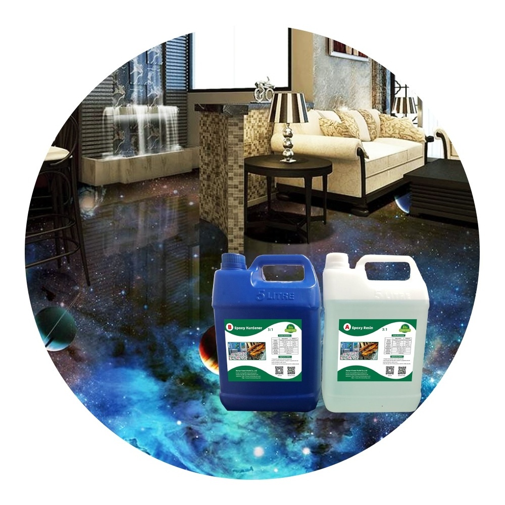 Hot sell waterborne high quality liquid epoxy resin a and b clear 3d floor paint coating