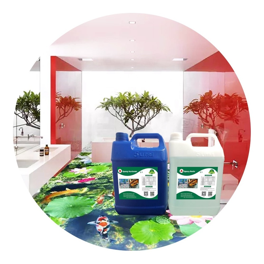 Hot sell waterborne high quality liquid epoxy resin a and b clear 3d floor paint coating