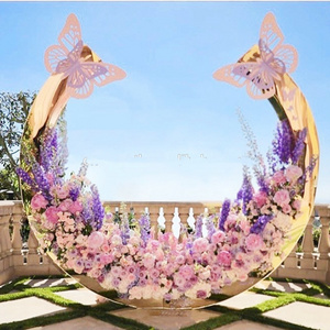 Baby gold  Baby Shower Wedding Backdrop Stage Acrylic Round Arch Backdrop yudao2007