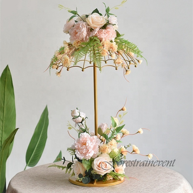 Creative Floral Umbrella Wedding Decoration Flowers Table Stands Decorations Vase Wedding Centerpieces Stage Decorations